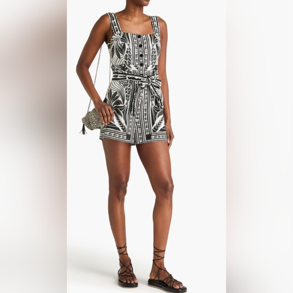 Farm Rio Linen Blend Romper